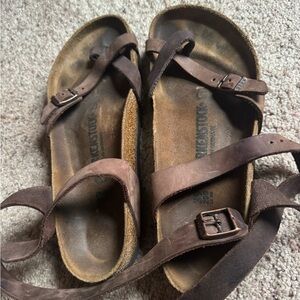 Birkenstock Dark Brown Leather Sandals